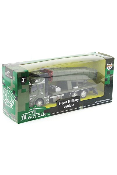 MEGA Sürtmeli Die Cast Metal Roketatar Rampalı Askeri Kamyon
