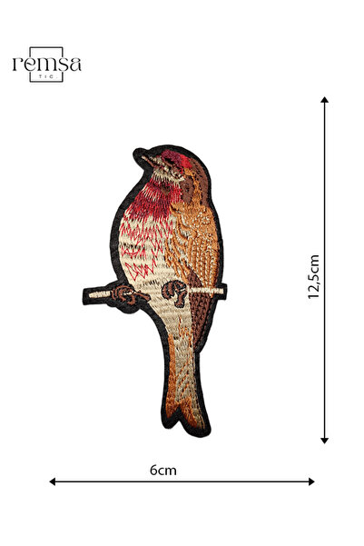 REMSATİC Ütü İle Yapışan Arma - Yama - Patch - Daldaki Kuş Modeli (6cm x 12,5cm)