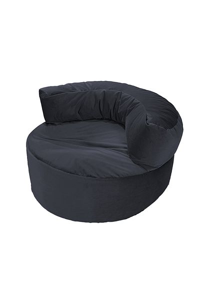 House One Velvet Bean Bag Chair With Filling - Grey