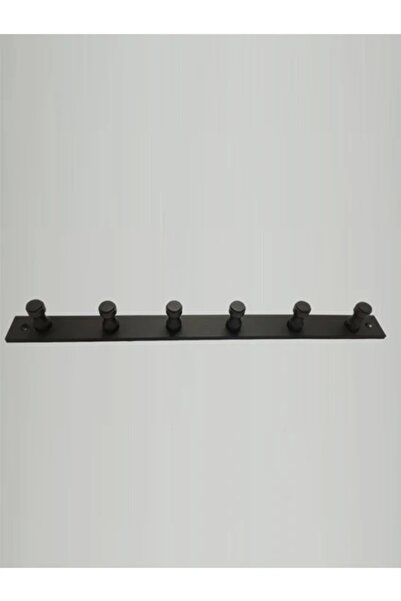 ardini Αυτοκόλλητο ή με βίδες, κρεμάστρα για πετσέτες μπάνιου, λεπτή μέση, έξι τεμάχια, μαύρο ματ