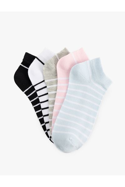 Koton Set of 5 Striped Multicolored Booties Socks