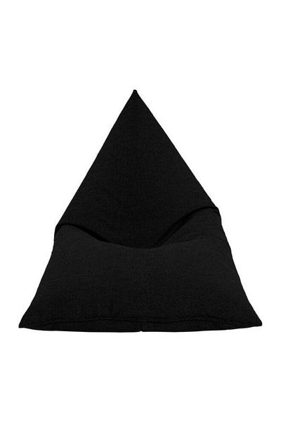 soufa dibaj Linen Bean Bag Chair with Filing EPS Beads 120x90x80 cm - Black
