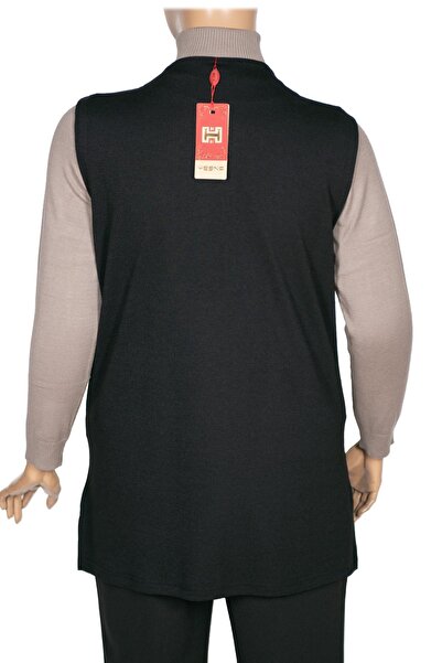 Hermevsim Hesna Women's Buğra Pocket Buttonless Black Vest