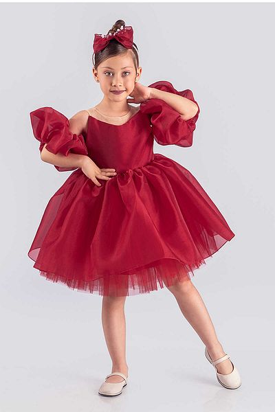 vestitino Red Princess Model Puffy Girl's Evening Dress 1666