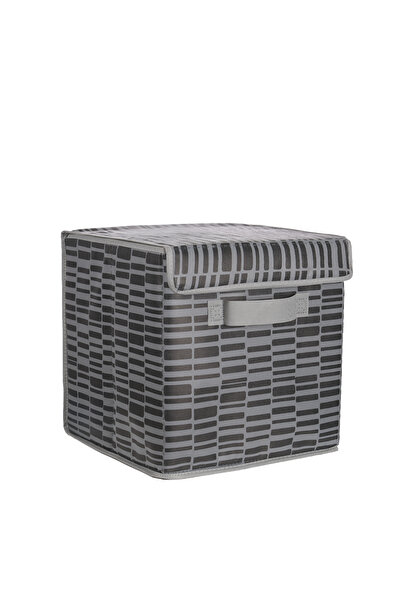 ADARYA HOME Kapaklı Dolap Içi Çamaşır Oyuncak Düzenleyici Katlanır Saklama Kutusu 30x30x30 (ZEBRA)
