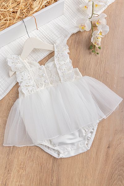 Babymod 100% Cotton Baby Girl Dress Jumpsuit with Laced Straps