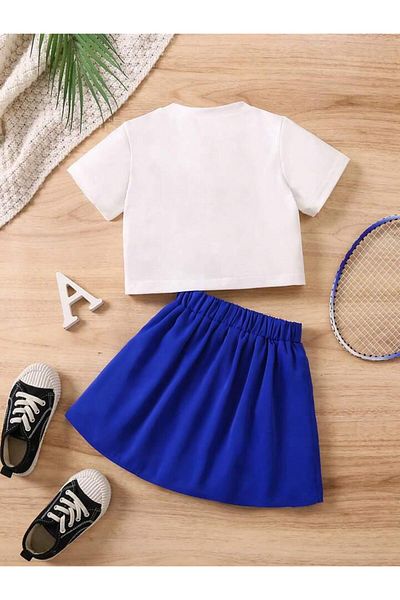 Machetta Girl's Los Angeles 91 Printed Crop T-Shirt - Skirt Set