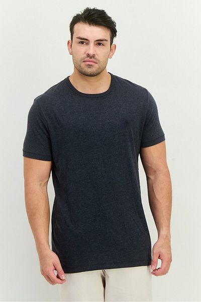French Connection Men Crew Neck Short Sleeves Heather T-shirt, Charcoal