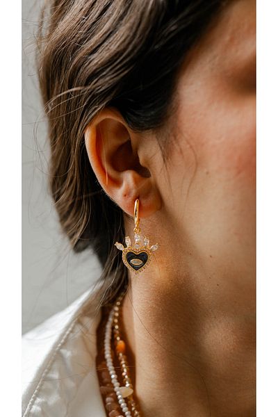 Gigi Stone Heart Earrings