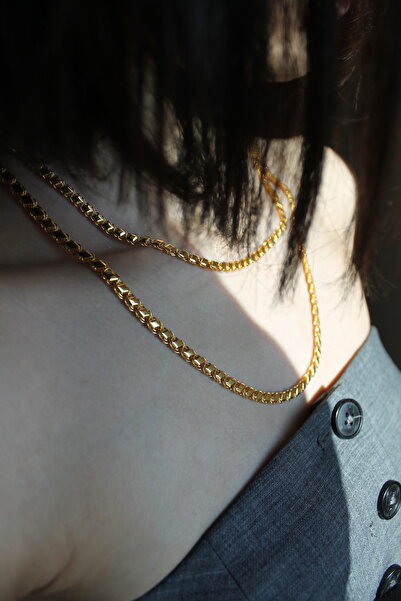 Akça Kuyumcu Karo Arpa Zincir Altın Kolye 5mm