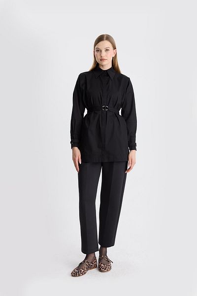 Ahel Tasarım Darian Sleeve Metal Belt Detail Shirt
