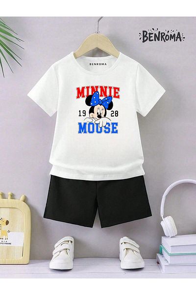 BENROMA Set pantaloni scurți unisex pentru copii - imprimat cu caractere