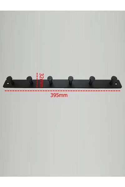ardini Black Matte - Either Self-adhesive Bathroom Hanger Mushroom Set of Six Towels