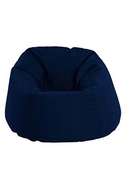 House One Sola | Linen Bean Bag Chair with Filing EPS Beads - Dark Blue-110x8...
