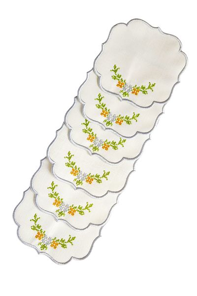 Nisahometeks 6 servetele albe de cocktail