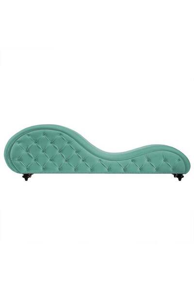 soufa dibaj كرسي استرخاء رومانسي فاخر بنمط قماش مخملي - فيروزي فاتح - 180x80x50 سم