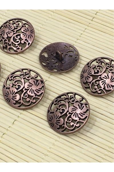 karantuhafiye Lace Pattern Copper Cardigan Vest Button - 1.8 cm / Set of 6