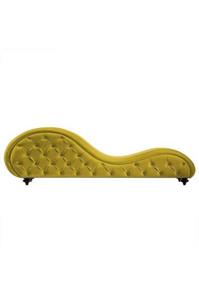 soufa dibaj كرسي استرخاء رومانسي فاخر بنمط تنجيد من قماش مخملي - ذهبي - 180x8...