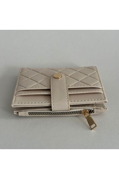 Boutiquehaki Twin Quilted Detail Paper Wallet with Money Compartment