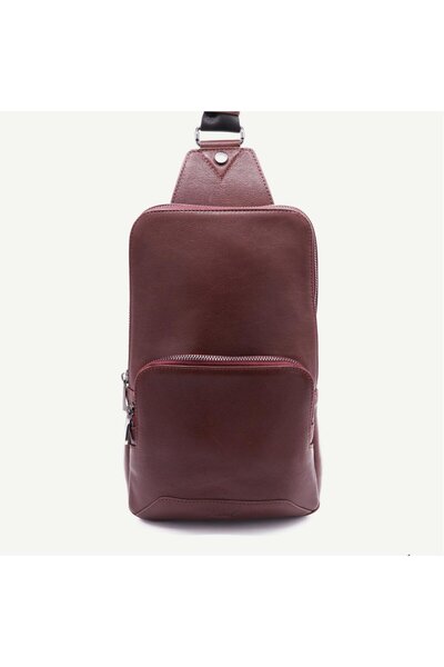 Uderra Leather Uderra Men's Genuine Leather Claret Red Crossbody Bag - S2Ex02014
