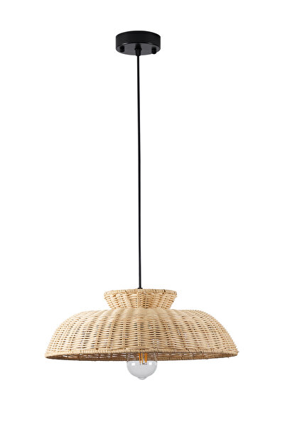 Apliqa Enrico Tekli Rattan Modern Tasarım Oturma Odası Avize