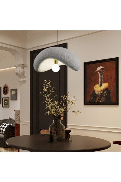 Apliqa Voliny Büyük Gri Beton Modern Sarkıt Oturma Odası Salon Sarkıt Avize