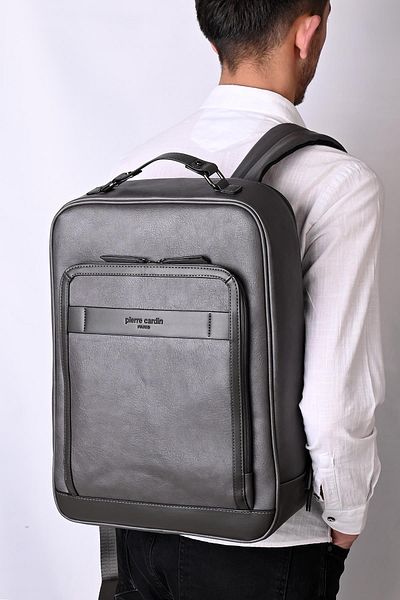 Pierre Cardin Gray Laptop Backpack with Compartment - 01Pc00110-Gr
