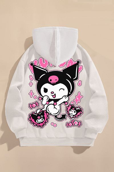 SELF CONTROL Ecru Kids Sweatshirt - Three Thread Raster, Character Printed