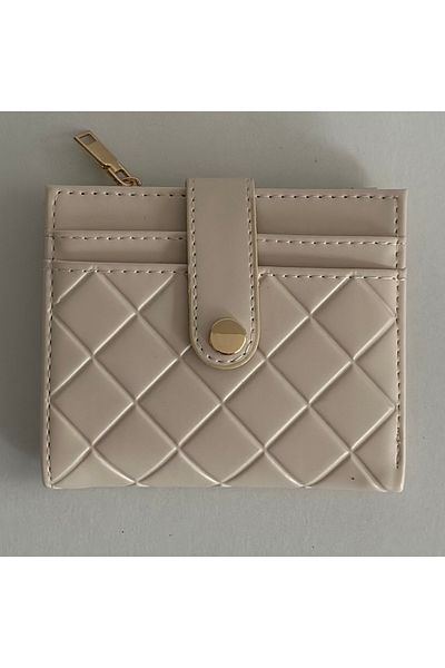 Boutiquehaki Twin Quilted Detail Paper Wallet with Money Compartment