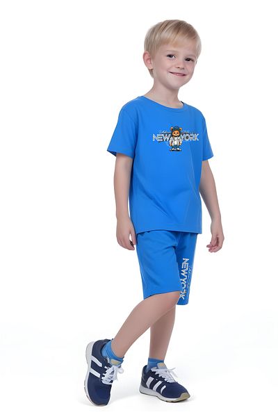 panios kids Set de top și pantaloni pentru băiat cu imprimeu ursuleț New York