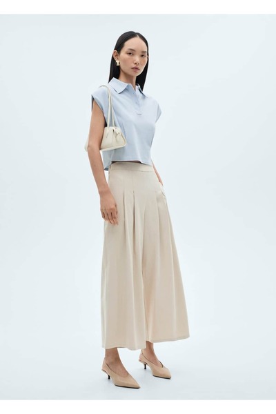 MANGO Woman Tricou polo din bumbac cu maneca scurta