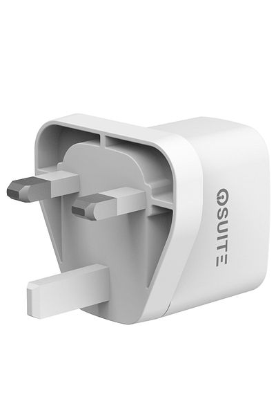 iOsuite شاحن منزلي QC 35 وات بتقنية GaN (منفذان) 1 USB-A و1 USB-C - RY-U35D-AC
