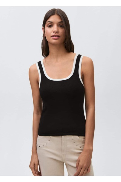 Mango Teen Bluza od kajsije sa kontrastnim bojama