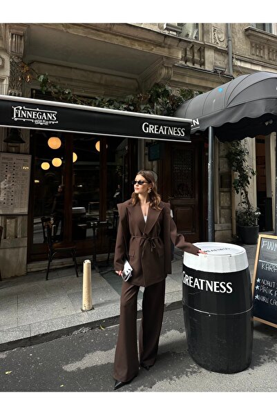 VOLT CLOTHİNG Women's Rope-Tied Shoulder Detailed Lined Trousers Set