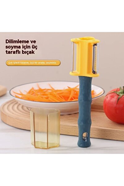 QesQin Ev Mutfağında Üçü Bir Arada Meyve ve Sebze Soyucu