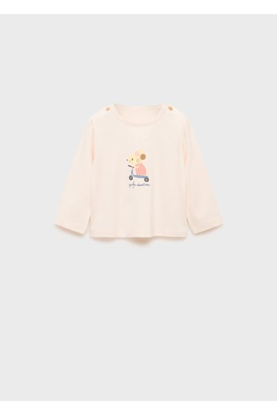 MANGO Baby %100 pamuk çizim detaylı tişört