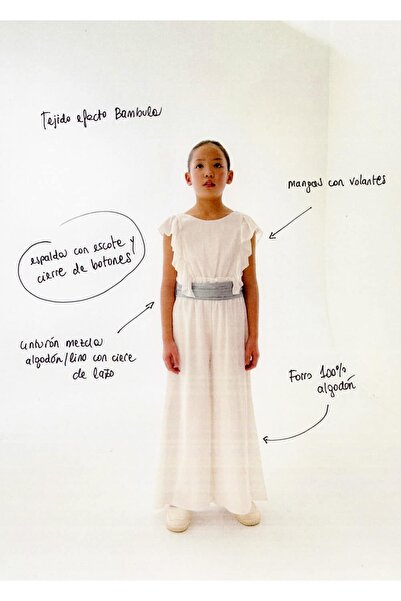 MANGO Kids Langer Overall mit Volant