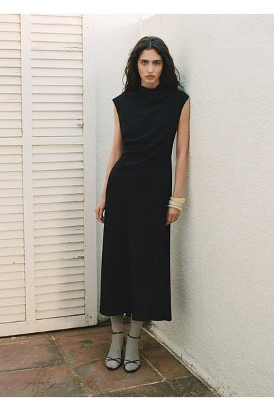 MANGO Woman Rochie în formă de A cu talie drapată