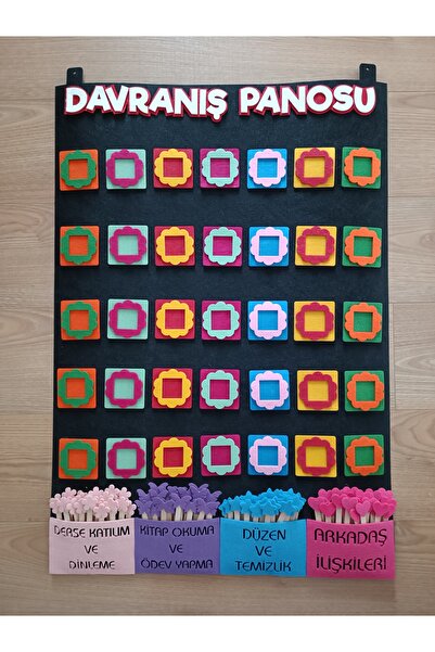 KECENGUZELTASARIM Keçe Davranış Panosu, Davranış Ödül Panosu - 35 Kişilik - 1. 2. 3. Sınıf ve Okul Öncesi- Siyah