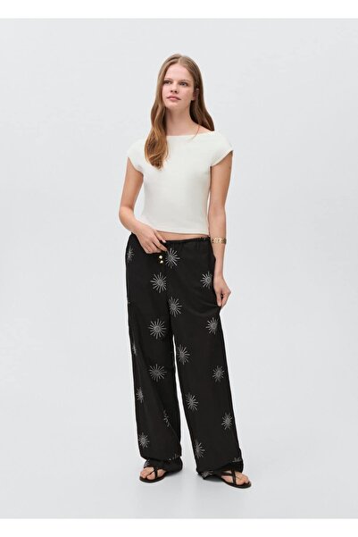 Mango Teen Tricou 100% bumbac cu decolteu barca