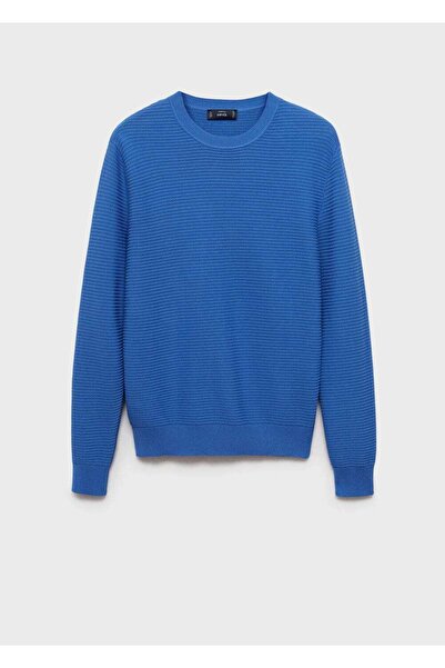 MANGO Man %100 pamuklu örgü desenli kazak