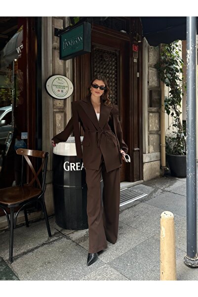 VOLT CLOTHİNG Women's Rope-Tied Shoulder Detailed Lined Trousers Set