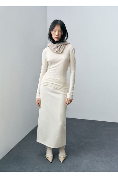 MANGO Woman T-shirt z długim rękawem i kołnierzykiem Perkins