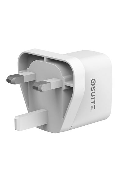 iOsuite شاحن منزلي QC 25 وات بتقنية GaN (منفذان) 1 USB-A و1 USB-C - RY-U25D-AC