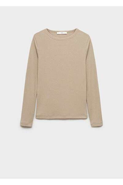 MANGO Woman Πλεκτό μπλουζάκι με ραβδώσεις