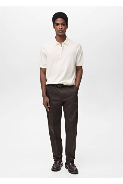 MANGO Man Πλεκτό μπλουζάκι πόλο από 100% βαμβάκι