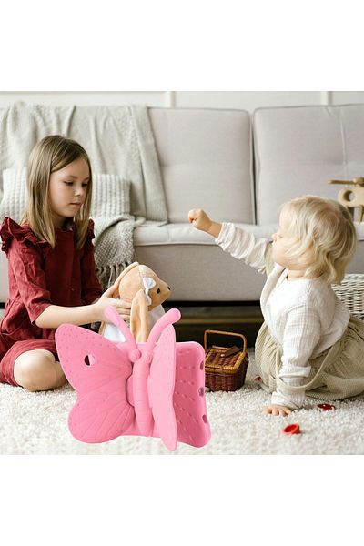 AWH iPad 6th/5th Gen Case, Butterfly Shockproof EVA Foam, Stand Cover for 9.7" iPad (Pink).