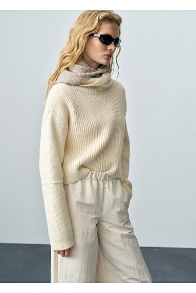 MANGO Woman Yün karışımlı balıkçı yaka kazak