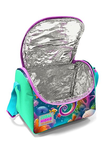 Coral High Kids Blue Water Green Seahorse Patterned Thermo Lunchbox 11788