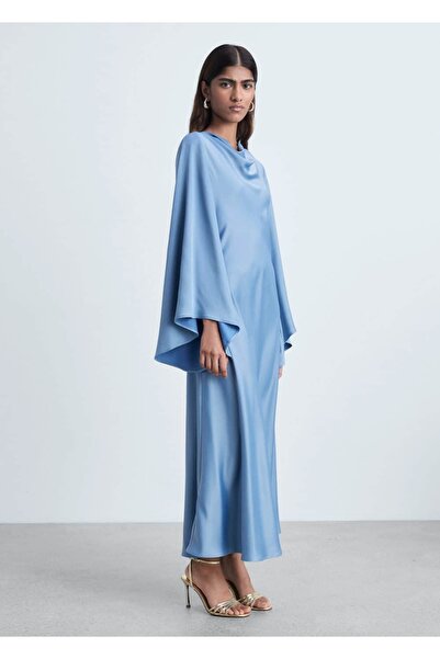 MANGO Woman Довга атласна сукня